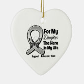 Ornement Cœur En Céramique Pour Mon Héros Ma Fille - Cancer Du Cerveau (Droite)