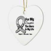 Ornement Cœur En Céramique Pour Mon Héros Ma Fille - Cancer Du Cerveau (Gauche)