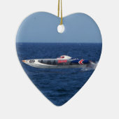 Ornement Cœur En Céramique Powerboat (Droite)