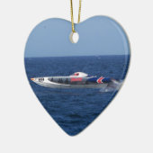 Ornement Cœur En Céramique Powerboat (Gauche)