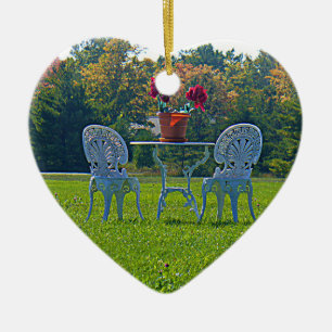 Ornement Cœur En Céramique Pré d'amour