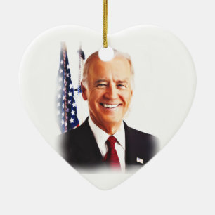 Ornement Cœur En Céramique Président des États-Unis Joe Biden