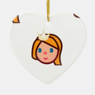 Ornement Cœur En Céramique princesse emoji