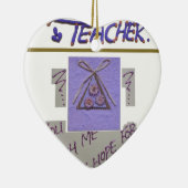 Ornement Cœur En Céramique Professeur, vous m'apprenez à espérer pour le meil (Droite)
