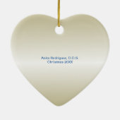 Ornement Cœur En Céramique Professionnel de dentiste de femme de profession (Dos)