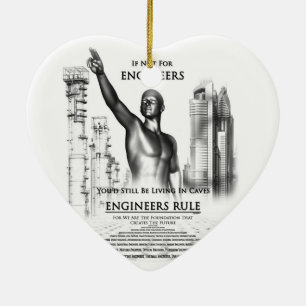 Ornement Cœur En Céramique Règle des ingénieurs