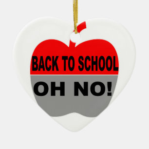 Ornement Cœur En Céramique Retour À L'École Oh Non