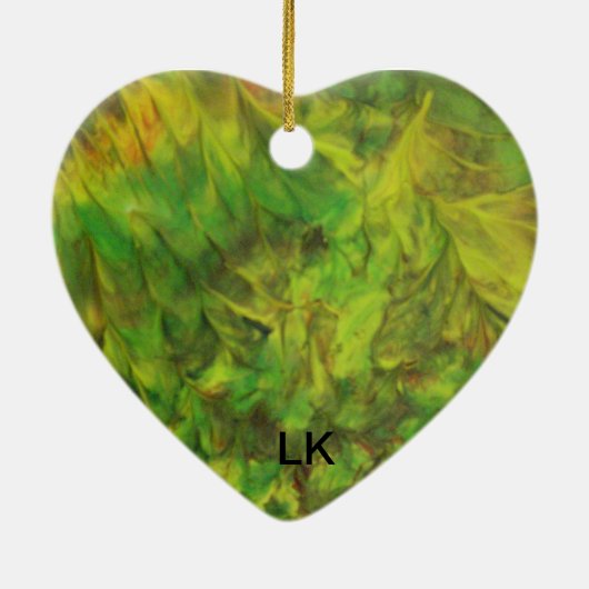 Ornement Cœur En Céramique rêve vert (Dos)