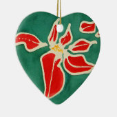 Ornement Cœur En Céramique Rose de Noël (Droite)