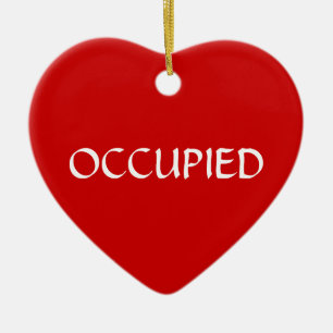 Ornement Cœur En Céramique Rouge vert vide occupé