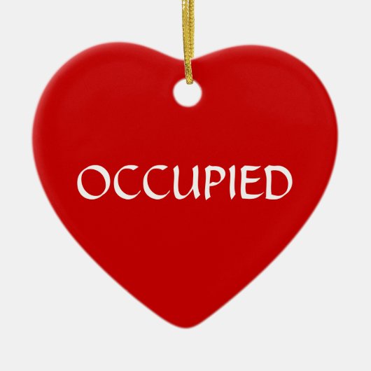 Ornement Cœur En Céramique Rouge vert vide occupé (Devant)