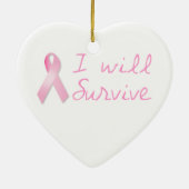 Ornement Cœur En Céramique Ruban rose (Dos)