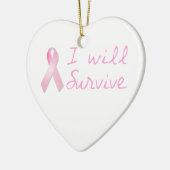 Ornement Cœur En Céramique Ruban rose (Gauche)