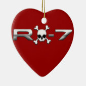 Ornement Cœur En Céramique RX7 avec un crâne (Droite)
