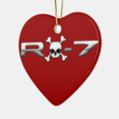 Ornement Cœur En Céramique RX7 avec un crâne (Gauche)
