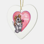 Ornement Cœur En Céramique Saint-Bernard Valentin (Gauche)