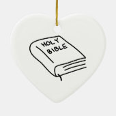 Ornement Cœur En Céramique Sainte Bible (Dos)
