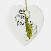 Ornement Cœur En Céramique Saxophone (Droite)
