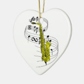 Ornement Cœur En Céramique Saxophone (Gauche)