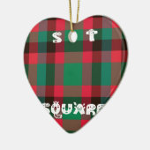Ornement Cœur En Céramique Scottish Royal À damiers Tartan Plaid avec texte (Gauche)