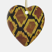 Ornement Cœur En Céramique Serpent Brown et impression or (Droite)