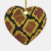 Ornement Cœur En Céramique Serpent Brown et impression or (Devant)