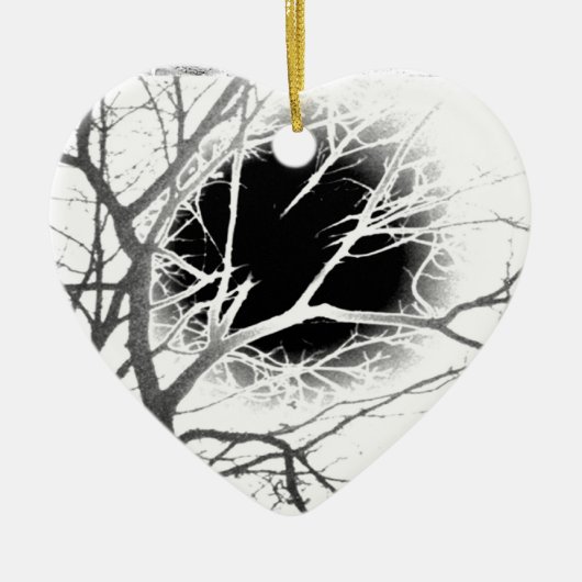 Ornement Cœur En Céramique Silhouette (Devant)