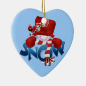 Ornement Cœur En Céramique Snowman et Cardinal 2 Keepsaké Orament (Droite)