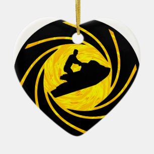 ORNEMENT CŒUR EN CÉRAMIQUE SOLÉNOÏDE DE SKI DE JET