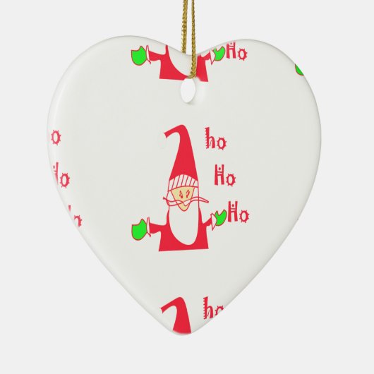 Ornement Cœur En Céramique Souris caricature amusante Collection Père Noël. (Droite)