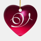 Ornement Cœur En Céramique STORE BABY SHOWER 2 MONOGRAM Red Ruby (Dos)