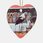 Ornement Cœur En Céramique STORK BÉBÉ GARÇON DOUCHE 3 MONOGRAM Rouge Ruby (Gauche)