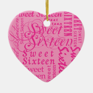 Ornement Cœur En Céramique Sweet sixteen