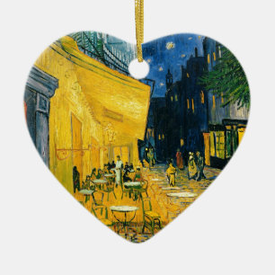 Ornement Cœur En Céramique Terrasse de café de Vincent van Gogh  , Place du