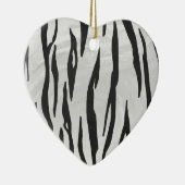 Ornement Cœur En Céramique Tiger noir et blanc (Droite)