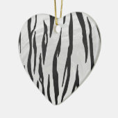 Ornement Cœur En Céramique Tiger noir et blanc (Gauche)