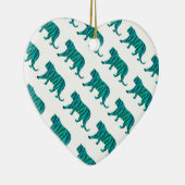 Ornement Cœur En Céramique Tiger noir et Turquoise (Droite)