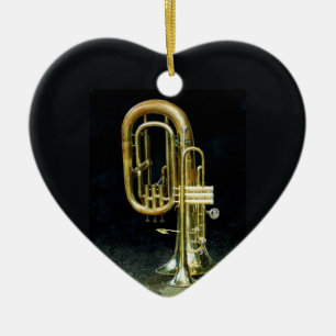 Ornement Cœur En Céramique Trumpet et Tuba