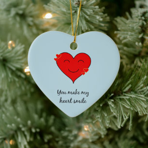 Ornement Cœur En Céramique Tu fais de mon coeur bleu