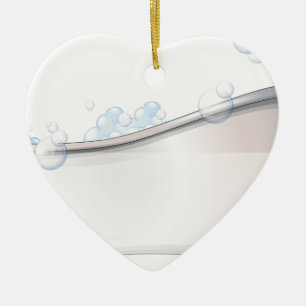 Ornement Cœur En Céramique Une baignoire