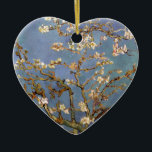 Ornement Cœur En Céramique Van Gogh Almond Blossom<br><div class="desc">Vincent Van Gogh Série de peinture nature - Fleur d'amandes dans les tons bleus</div>