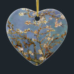 Ornement Cœur En Céramique Van Gogh Almond Blossom<br><div class="desc">Vincent Van Gogh Série de peinture nature - Fleur d'amandes dans les tons bleus</div>