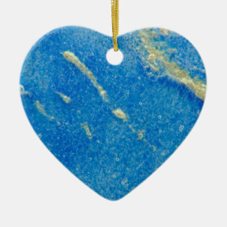 Ornement Cœur En Céramique Verre fondu bleu argenté