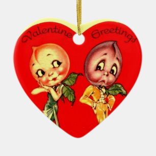 Ornement Cœur En Céramique Vintage Valentine Heart