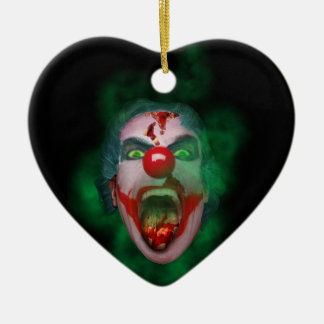 Ornement Cœur En Céramique Visage mauvais de clown de joker