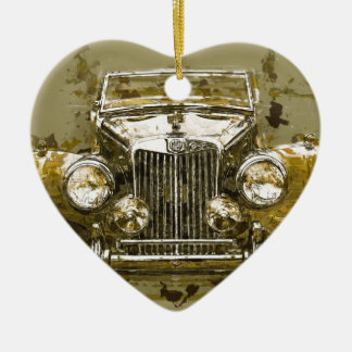 Ornement Cœur En Céramique Voiture de sport vintage de MG