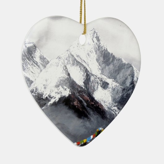 Ornement Cœur En Céramique Vue Panoramique Sur Everest Mountain (Droite)