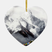 Ornement Cœur En Céramique Vue Panoramique Sur Everest Mountain (Devant)