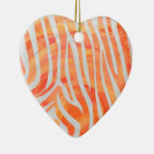 Ornement Cœur En Céramique Zebra Orange and White Print (Droite)