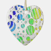 Ornement Cœur En Céramique Zebra Rainbow et White Print (Droite)
